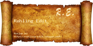 Rehling Edit névjegykártya
